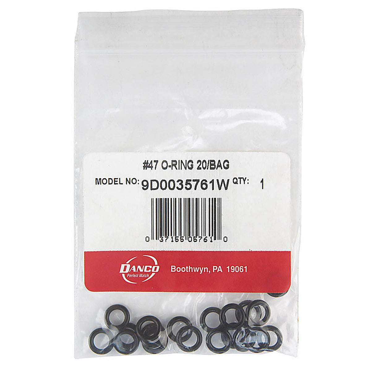 Danco - 35761W - 11/32 In. D X 7/32 In. D #47 Rubber O-Ring 20 Pack