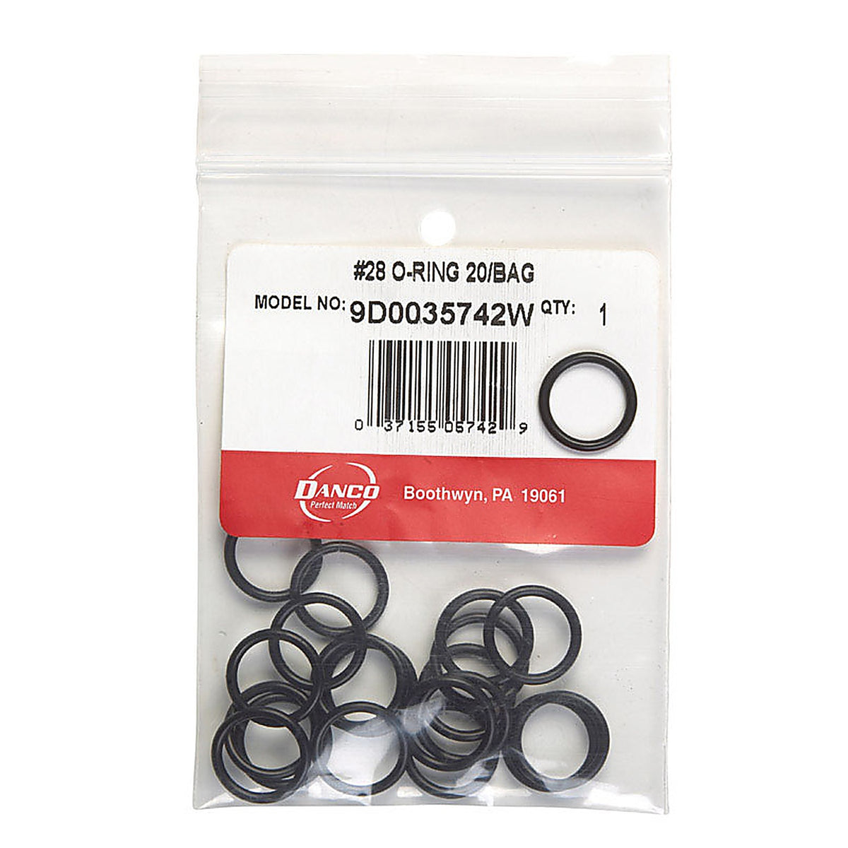 Danco - 35742W - 5/8 In. D X 1/2 In. D Rubber O-Ring 20 Pack