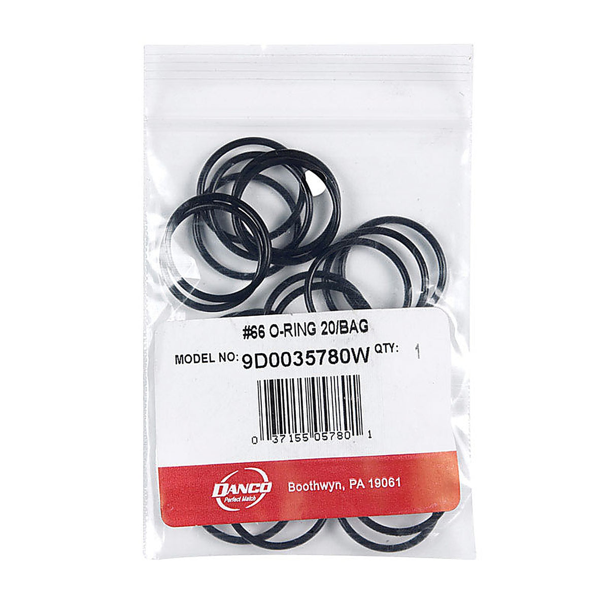 Danco - 35780W - 1 In. D X 7/8 In. D #66 Rubber O-Ring 20 Pack