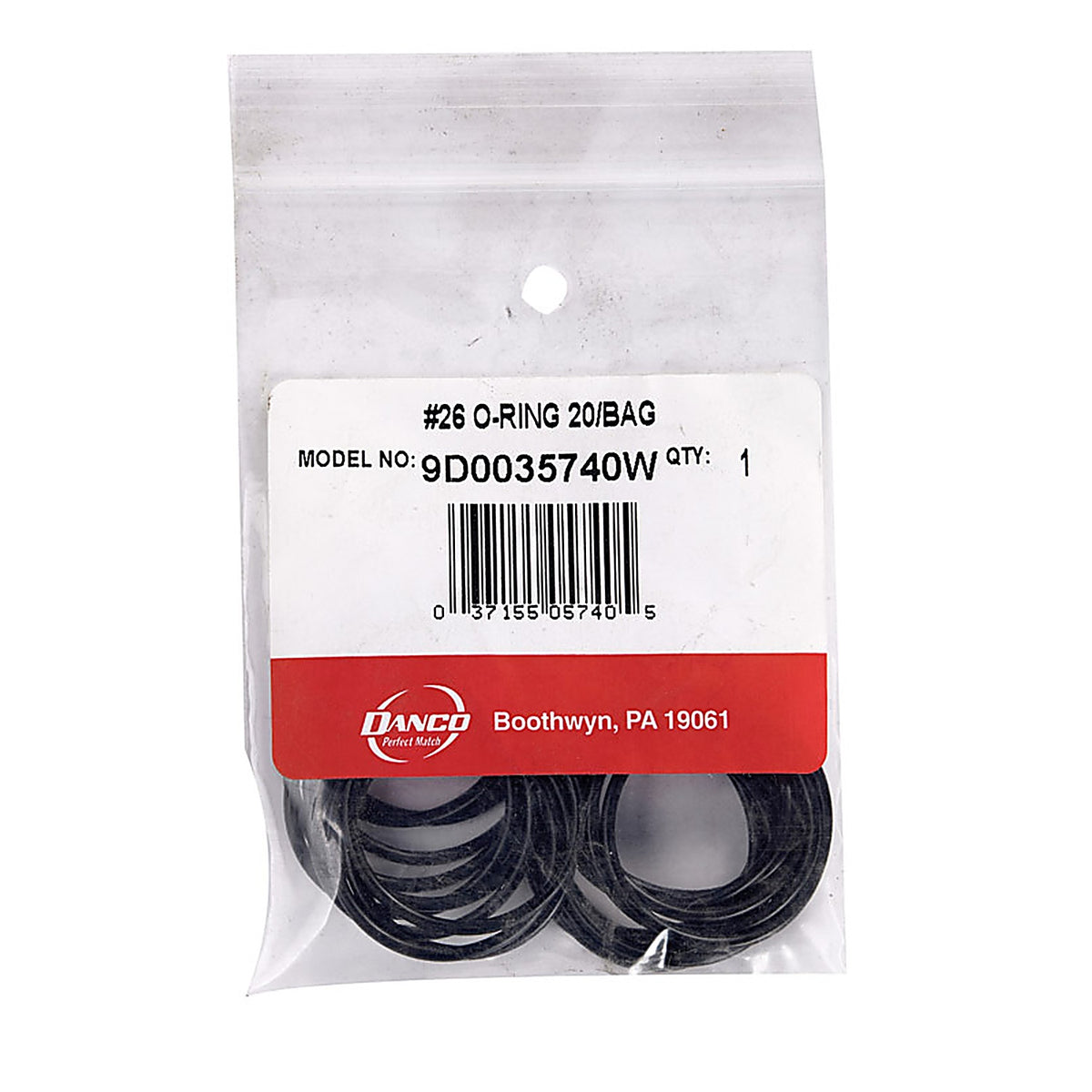 Danco - 35740W - 1-1/2 In. D X 1-5/16 In. D #26 Rubber O-Ring 20 Pack