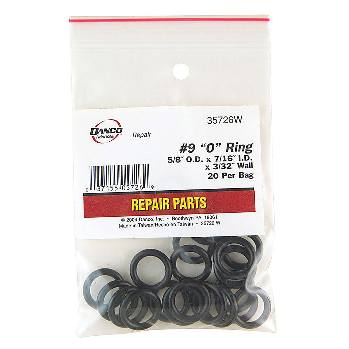 Danco - 35726W - 5/8 In. D X 7/16 In. D Rubber O-Ring 20 Pack