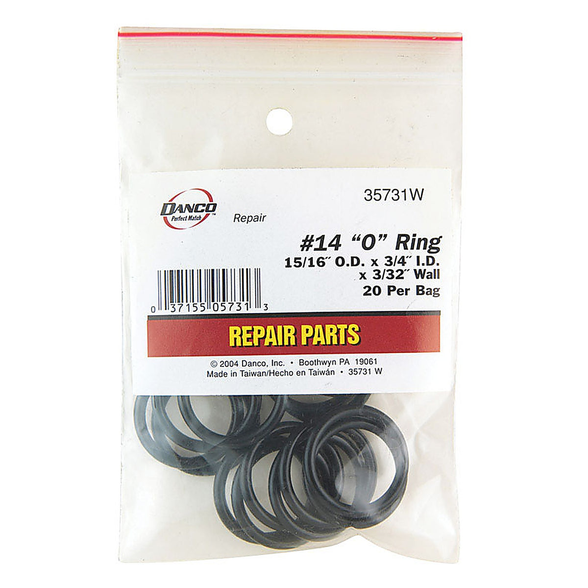 Danco - 35731W - 15/16 In. D X 3/4 In. D Rubber O-Ring 20 Pack