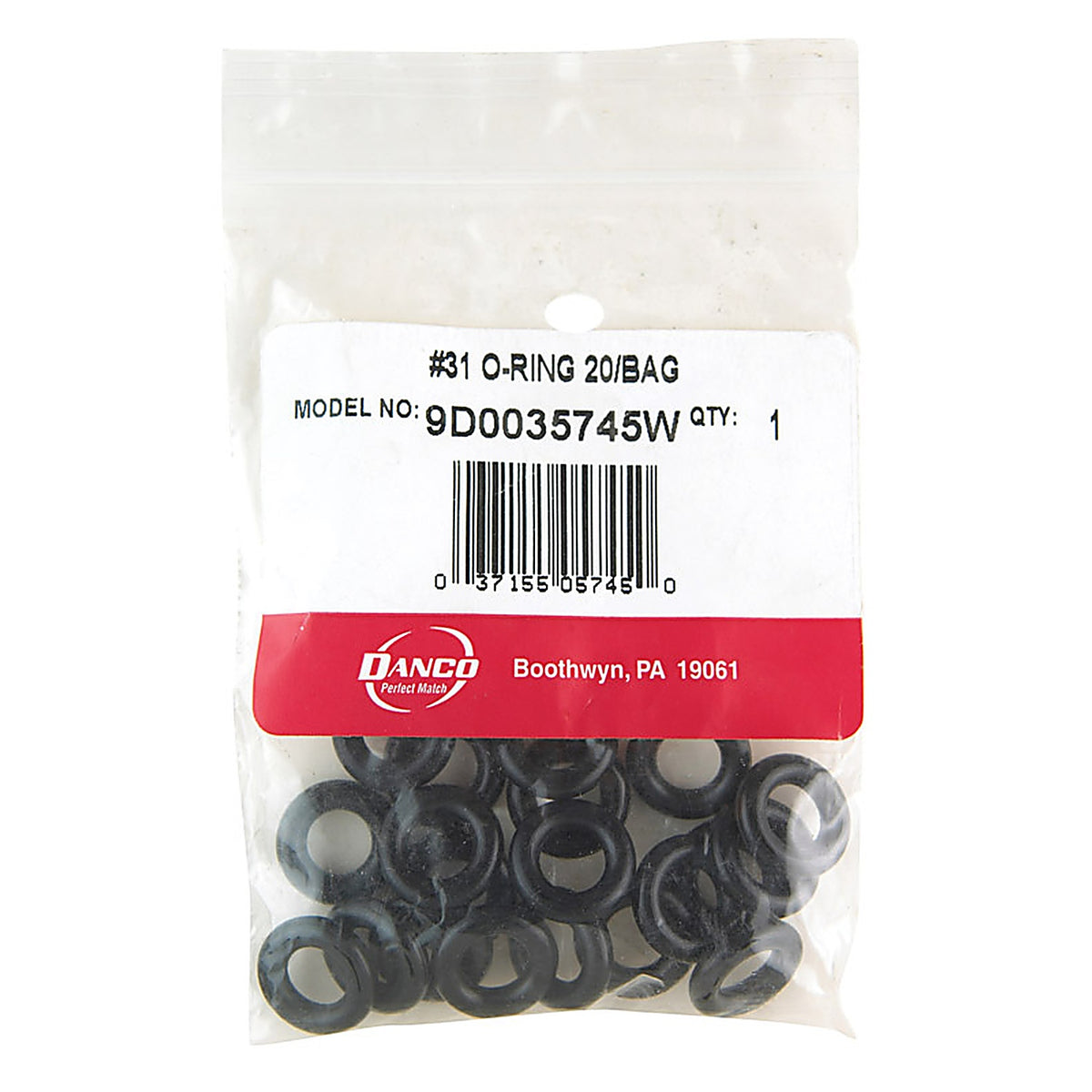 Danco - 35745W - 9/16 In. D X 0.31 In. D Rubber O-Ring 20 Pack