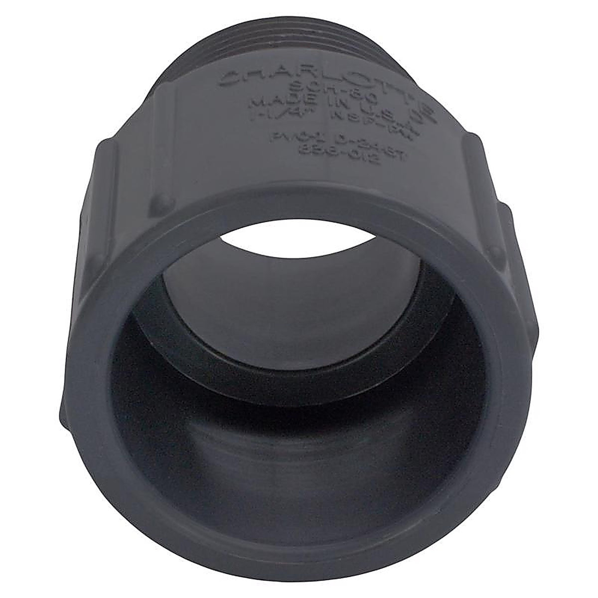 Charlotte Pipe PVC081091200 1-1/4 in. Slip x 1-1/4 in. Dia. MPT PVC Adapter