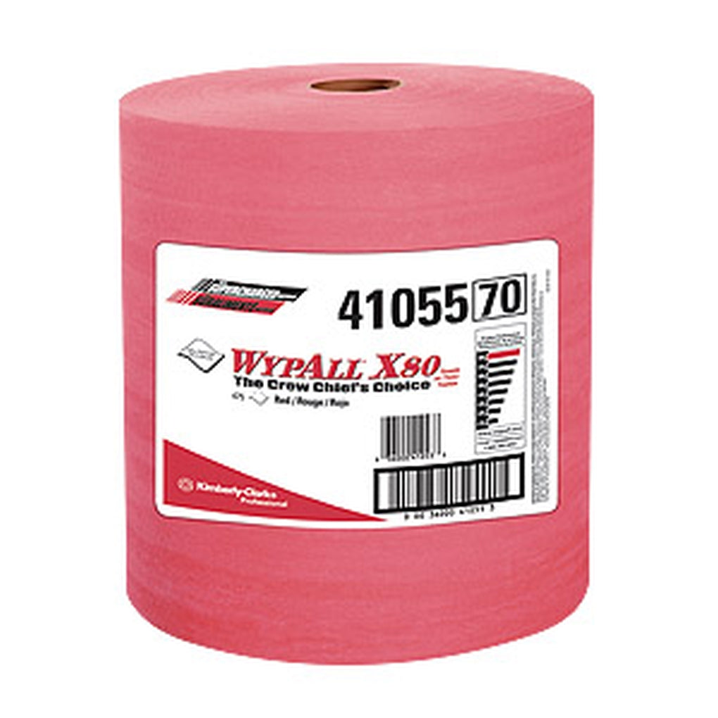 Kimberly-Clark 41055 Wypall X80 Red Shop Pro Perforated Wipers 475/Roll
