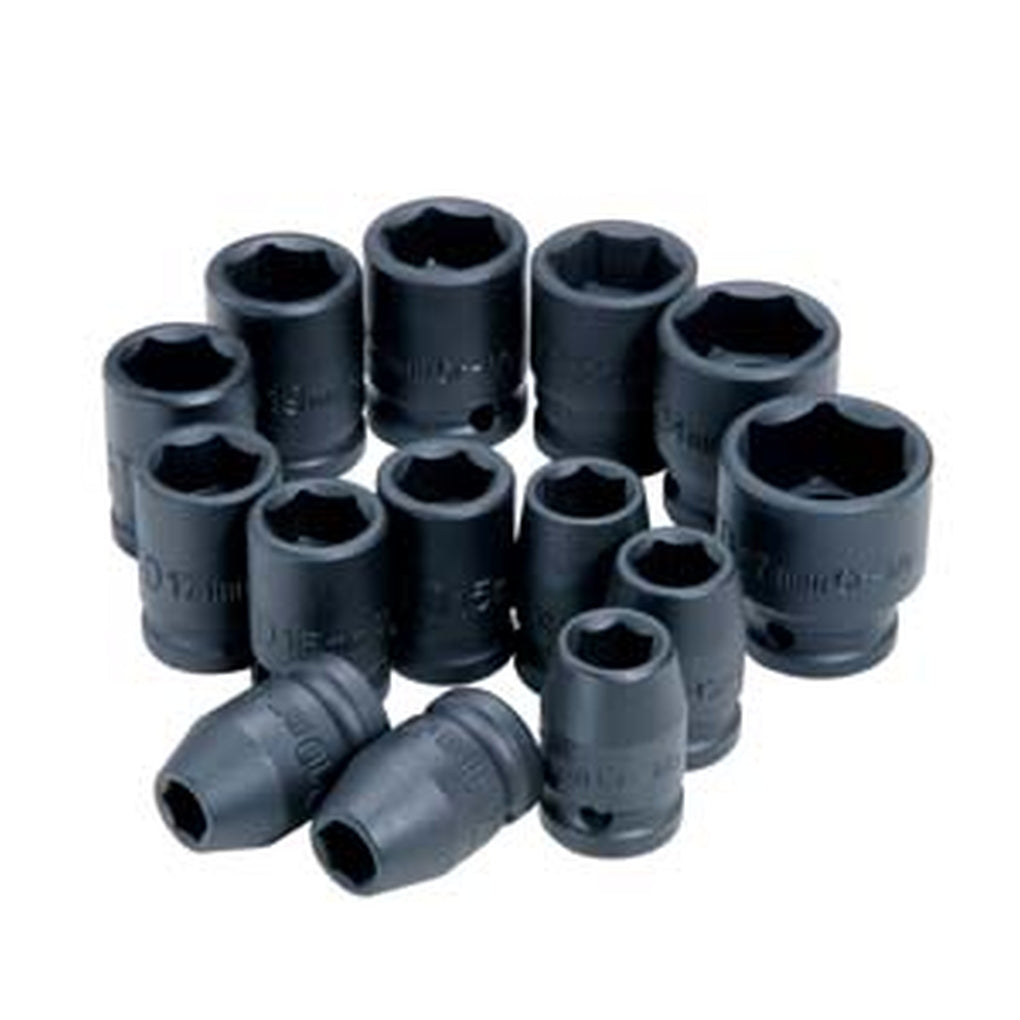 ATD 4106 14/pc 1/2in. Drive 6 Point Metric Standard Impact Socket Set