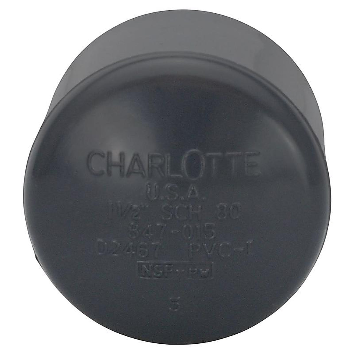 Charlotte Pipe PVC081161800 Schedule 80 1-1/2 in. Slip x 1-1/2 in. Dia. FPT PVC Cap