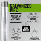 STZ Industries 303U12X10 1/2 in. MIP each X 1/2 in. D MIP Galvanized Steel 10 in. L Nipple