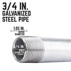 STZ Industries 301UP34X312 3/4 in. MIP each X 3/4 in. D MIP Galvanized Steel 3-1/2 in. L Nipple
