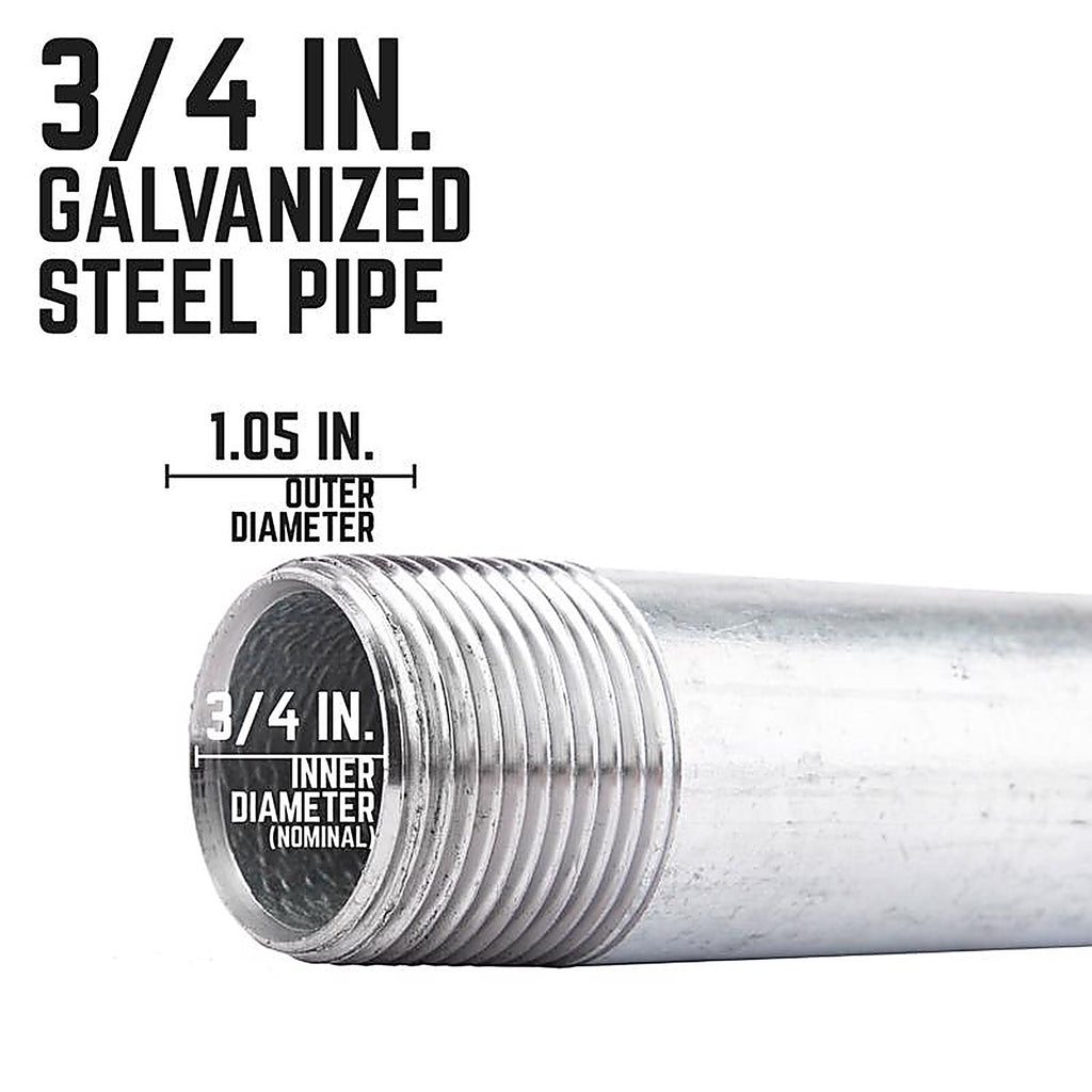 STZ Industries 301UP34X5 3/4 in. MIP each X 3/4 in. D MIP Galvanized Steel 5 in. L Nipple