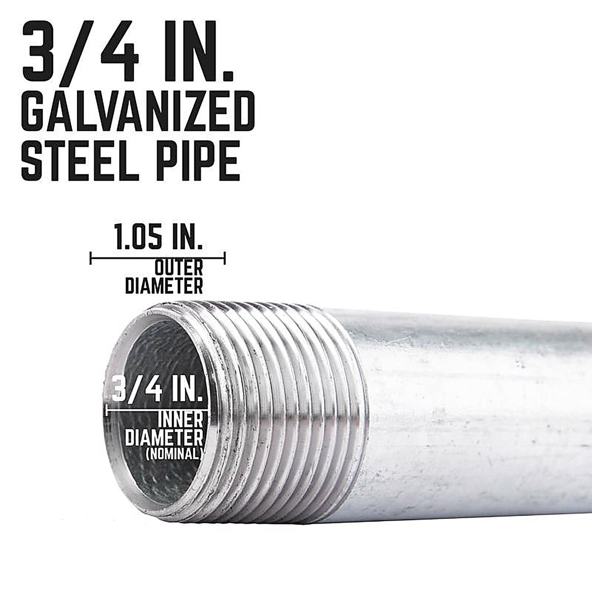 STZ Industries 303U34X10 3/4 in. MIP each X 3/4 in. D MIP in. Galvanized Steel 10 in. L Nipple