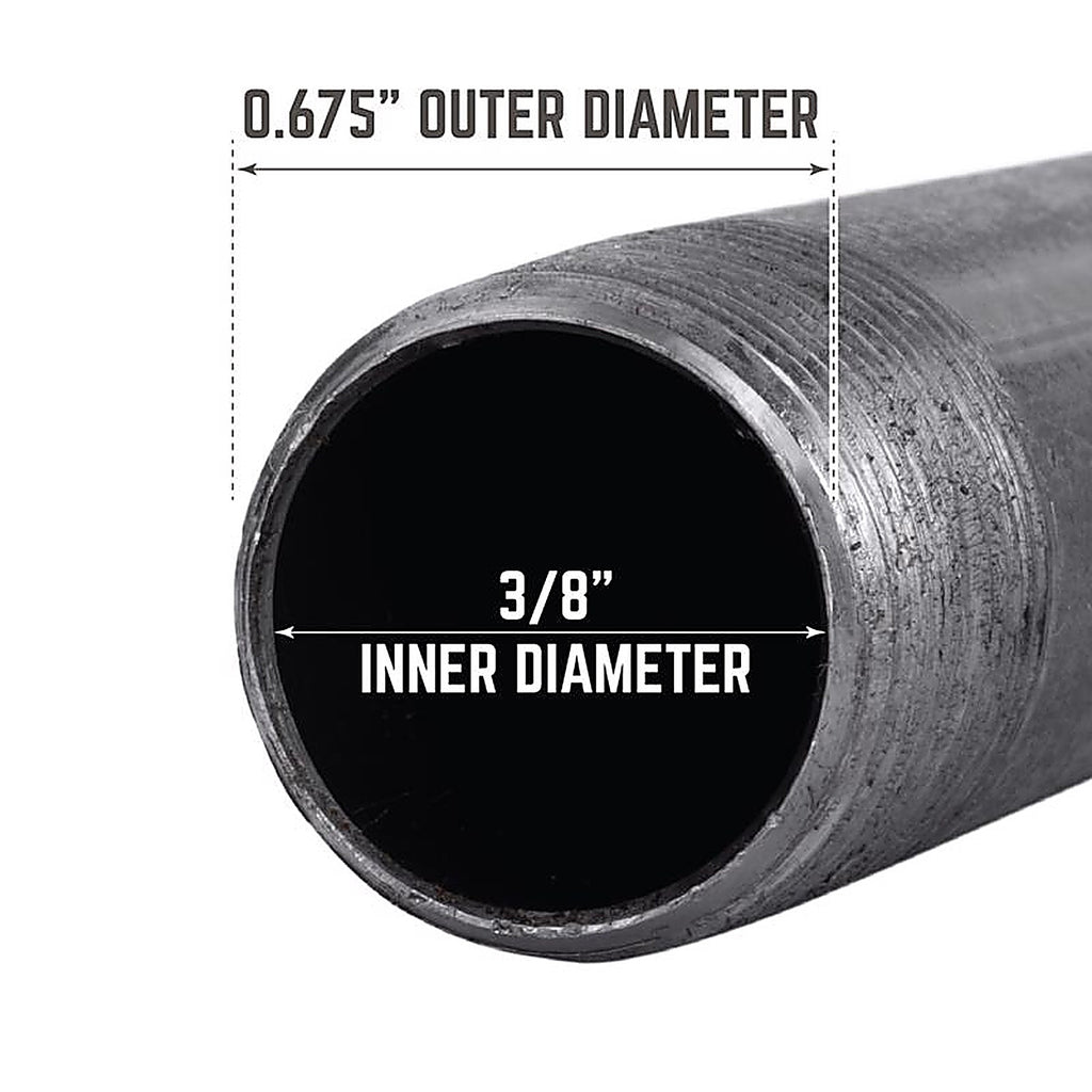STZ Industries 308UP38X2 3/8 in. MIP each X 3/8 in. D MIP Black Steel 2 in. L Nipple