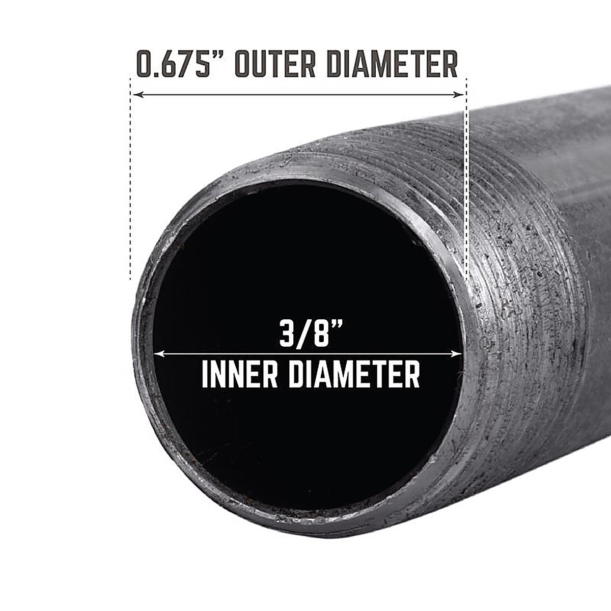 STZ Industries 308UP38X2 3/8 in. MIP each X 3/8 in. D MIP Black Steel 2 in. L Nipple