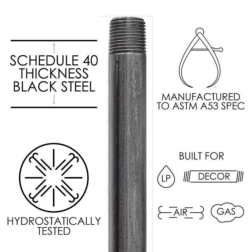 STZ Industries 300UP12XCL 1/2 in. MIP each X 1/2 in. D MIP Black Steel Close Nipple