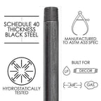 STZ Industries 300UP12XCL 1/2 in. MIP each X 1/2 in. D MIP Black Steel Close Nipple