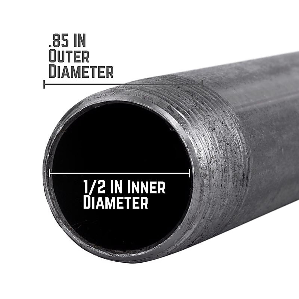 STZ Industries 300UP12X512 1/2 in. MIP each X 1/2 in. D MIP Black Steel 5-1/2 in. L Nipple