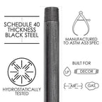 STZ Industries 302U12X12 1/2 in. MIP each X 1/2 in. D MIP Black Steel 12 in. L Nipple