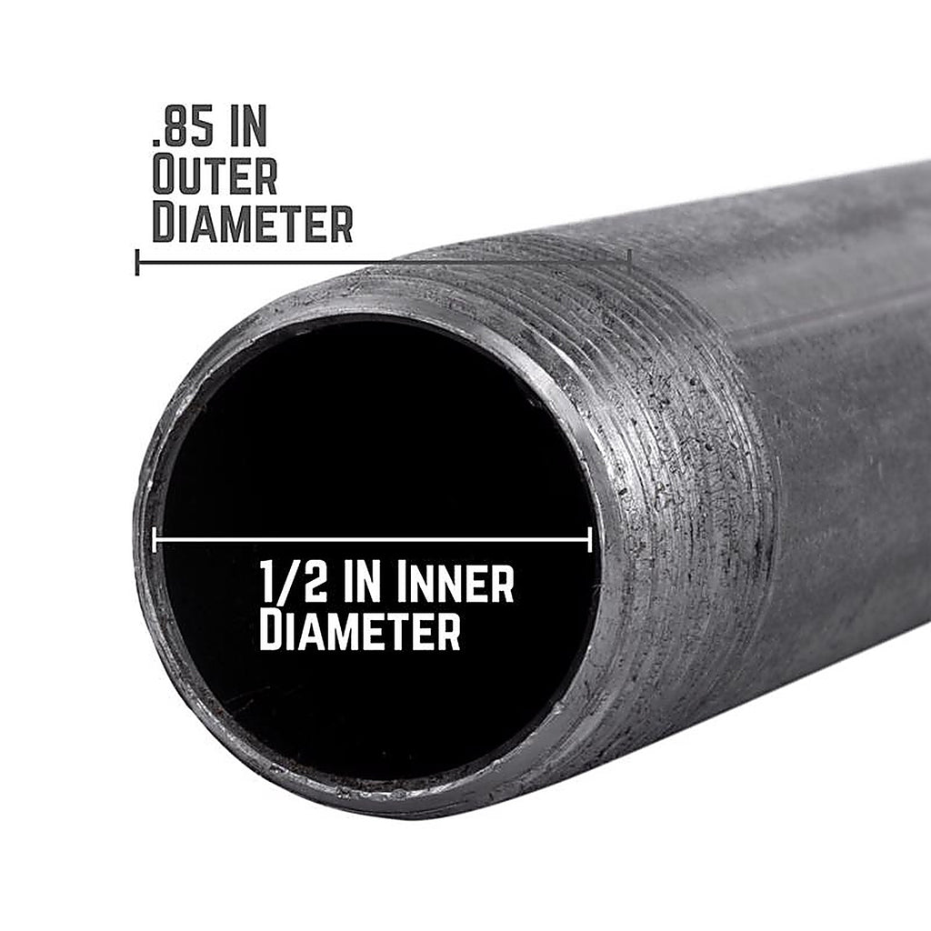 STZ Industries 302U12X12 1/2 in. MIP each X 1/2 in. D MIP Black Steel 12 in. L Nipple
