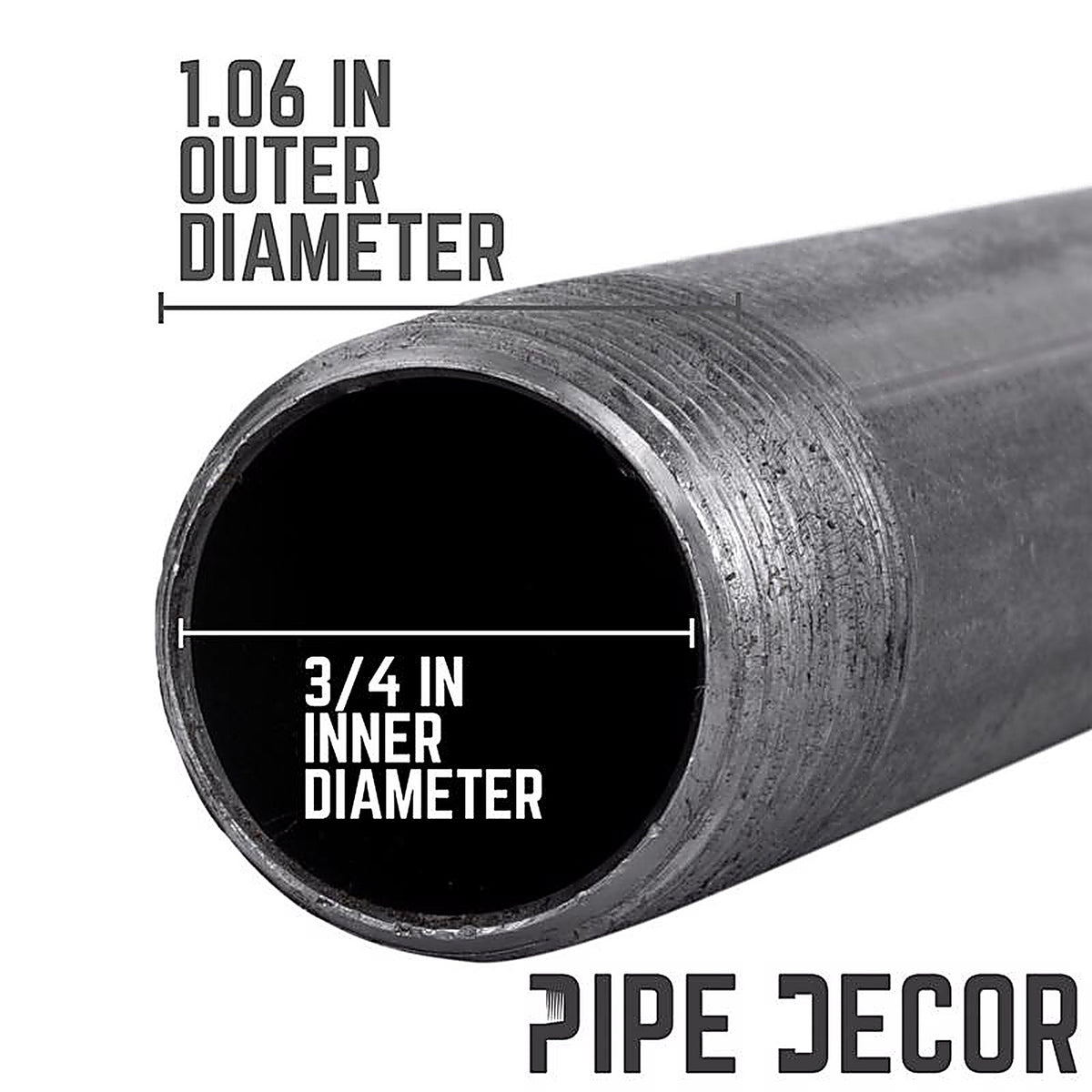 STZ Industries 300UP34X3 3/4 in. MIP each X 3/4 in. D MIP Black Steel 3 in. L Nipple
