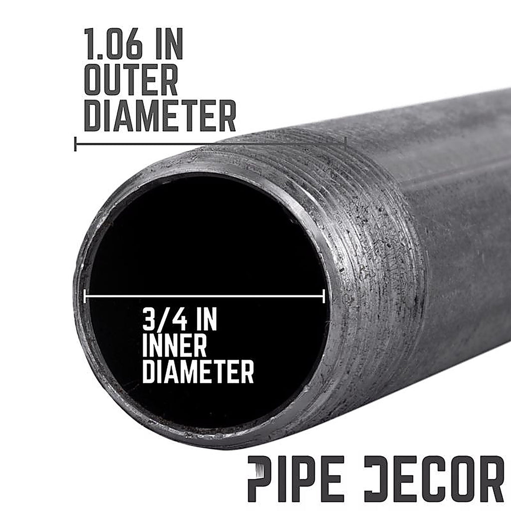 STZ Industries 300UP34X5 3/4 in. MIP each X 3/4 in. D MIP Black Steel 5 in. L Nipple