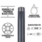 STZ Industries 300U114X4 1-1/4 in. MIP each X 1-1/4 in. D MIP Black Steel 4 in. L Nipple