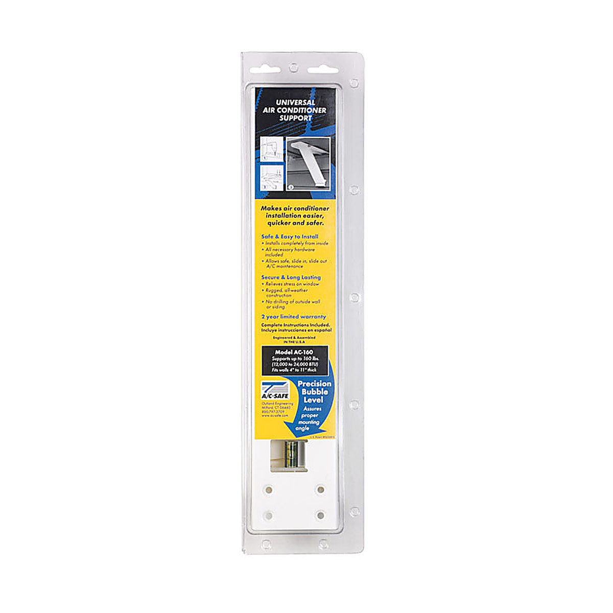 A/C Safe A/C-160 White Steel Universal Air Conditioner Support 160 lb.