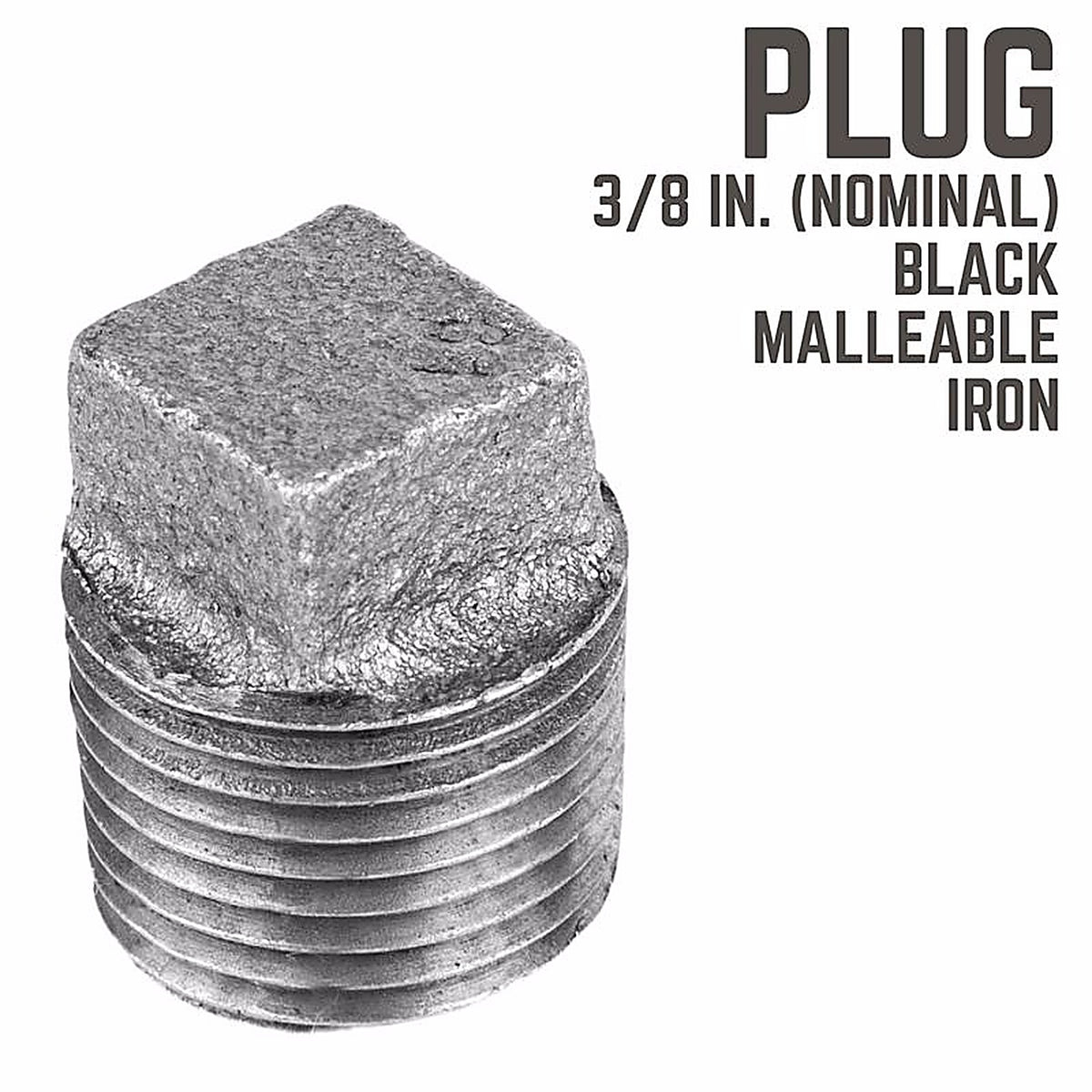 STZ - 310P-38 - Industries 3/8 In. MIP Each Black Malleable Iron Plug