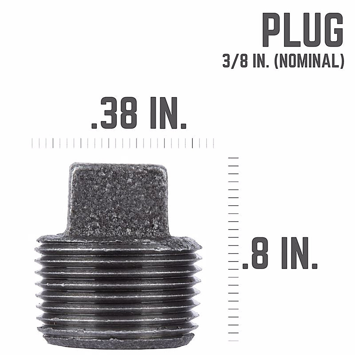 STZ - 310P-38 - Industries 3/8 In. MIP Each Black Malleable Iron Plug