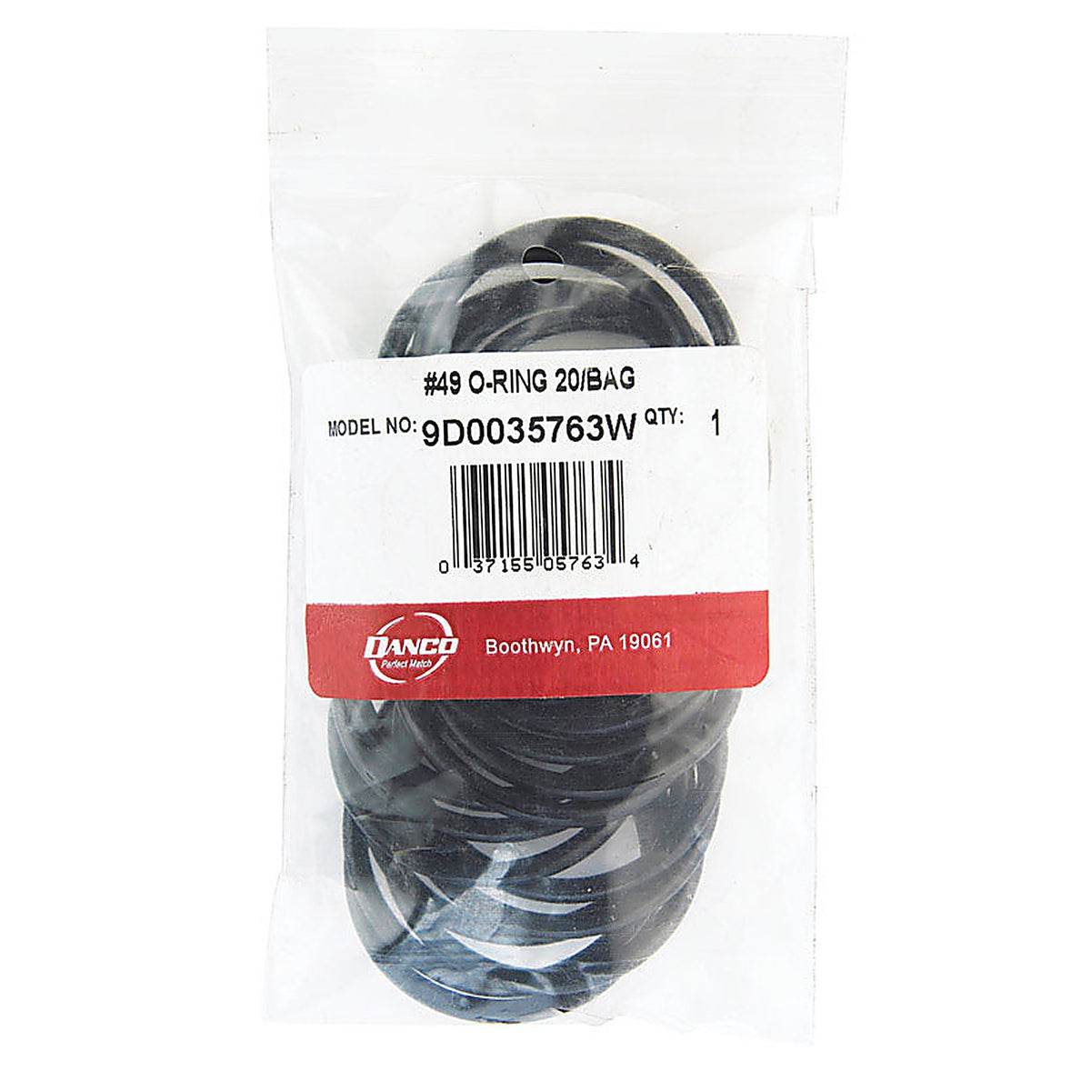 Danco - 35763W - 1-7/8 In. D X 1-5/8 In. D #49 Rubber O-Ring 20 Pack