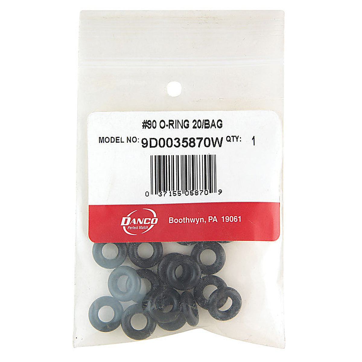 Danco - 35870W - 1/2 In. D X 1/4 In. D #90 Rubber O-Ring 20 Pack