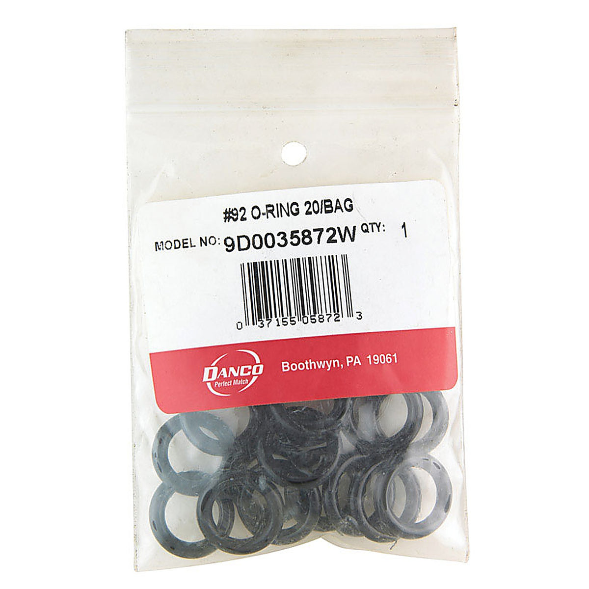 Danco - 35872W - 3/4 In. D X 1/2 In. D #92 Rubber O-Ring 20 Pack