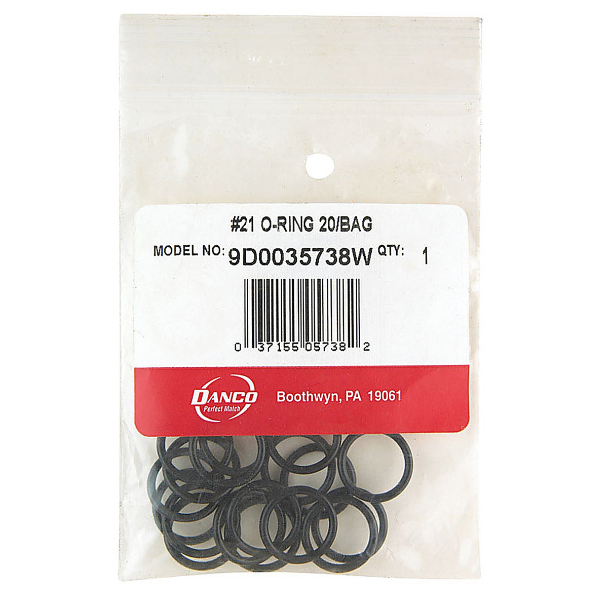 Danco - 35738W - 5/8 In. D X 15/32 In. D #21 Rubber O-Ring 20 Pack
