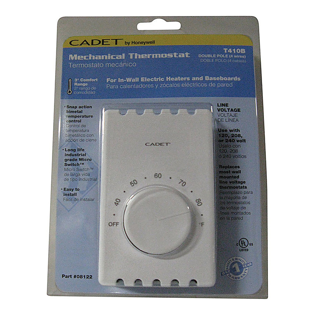 Cadet - 08301 - Wall Mount Heating Dial Double Pole Line Voltage Thermostat