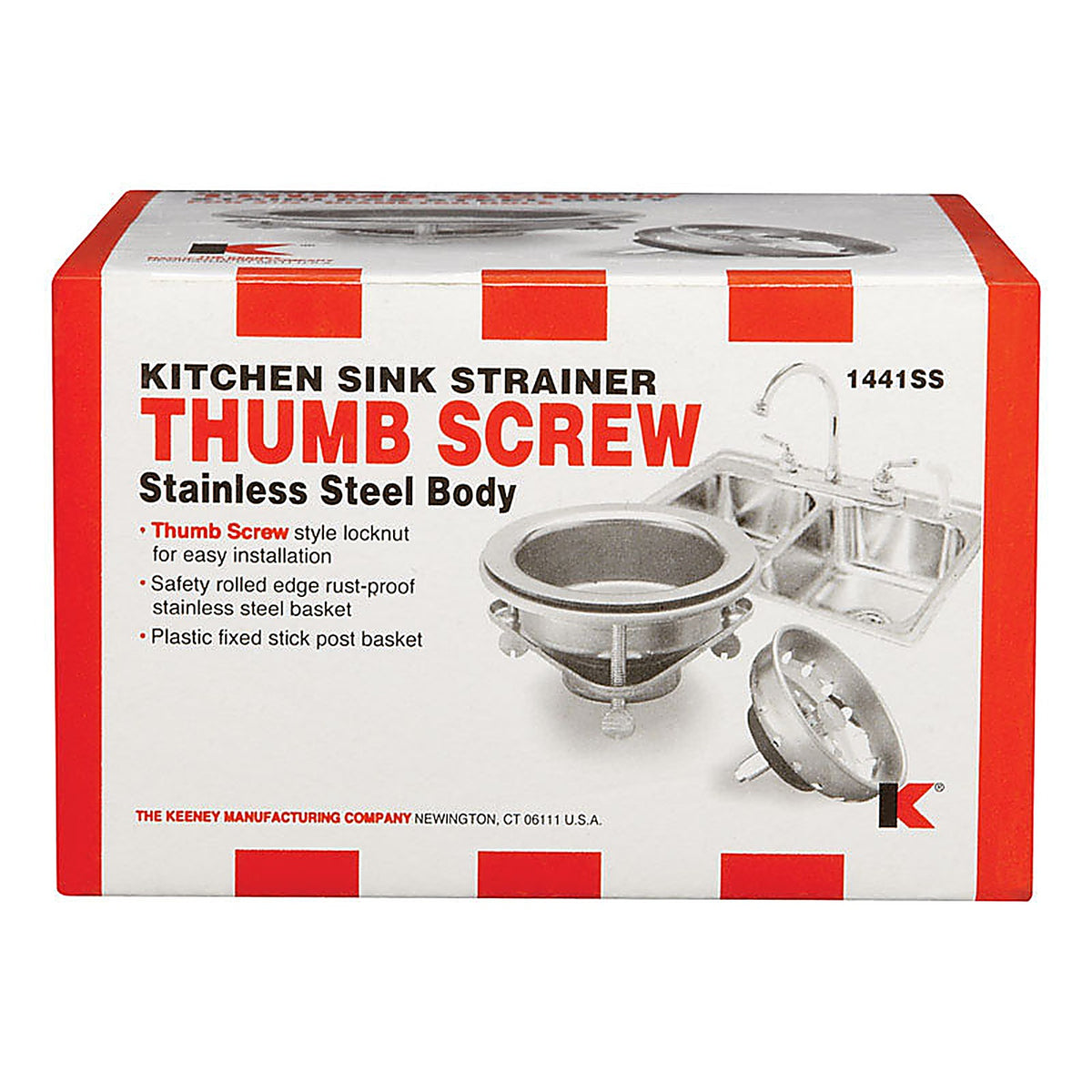 Keeney 1441SS 3-1/2 in. Dia. Stainless Steel Basket Strainer Assembly