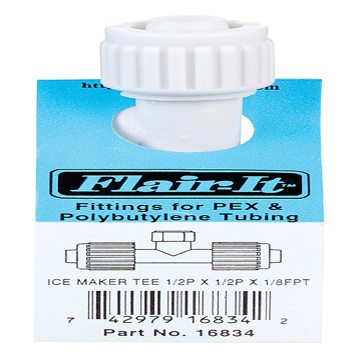 Flair-It 16834 PEX 1/2 in. Dia. x 1/2 in. Dia. Tee Connector White 1/Pack