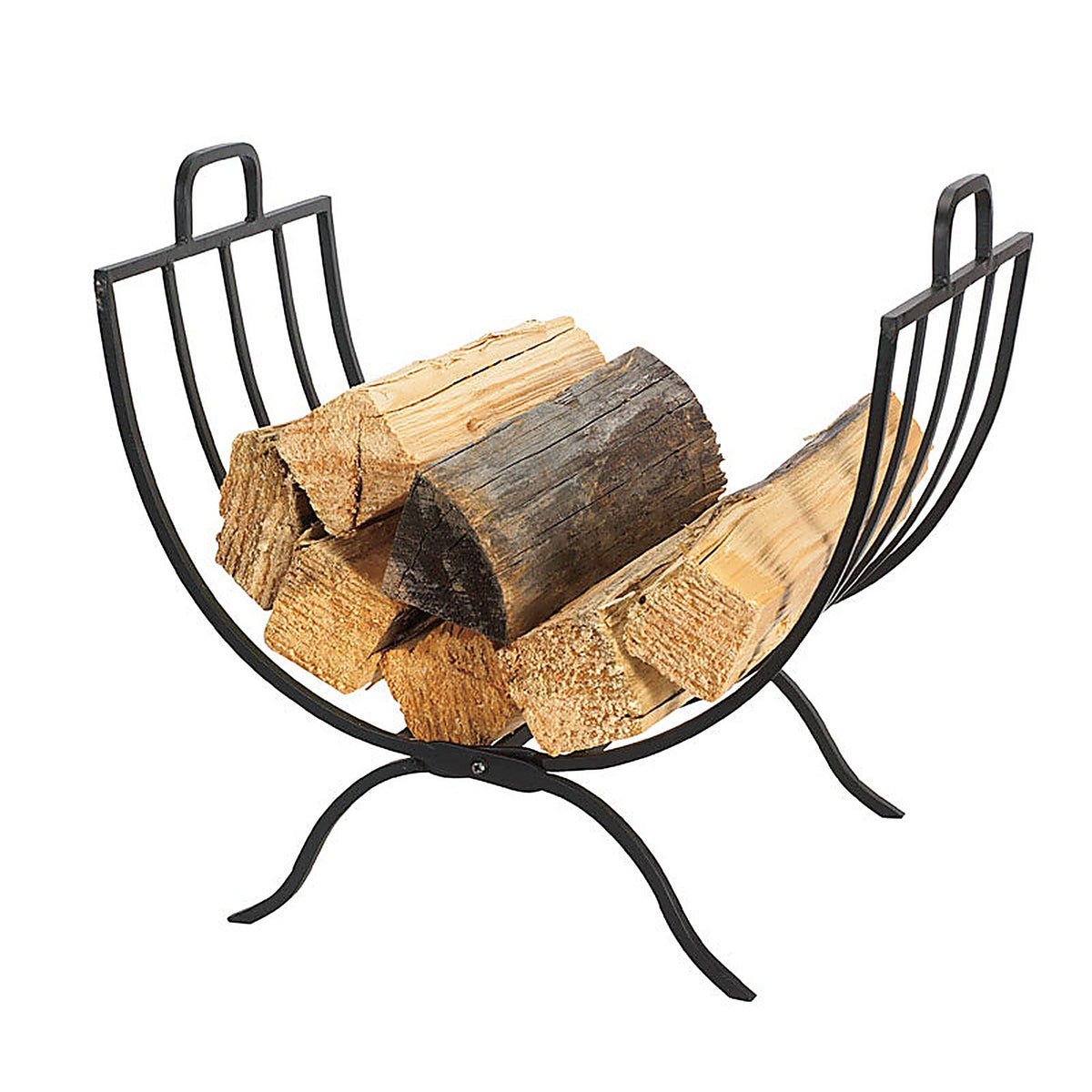 Panacea 15221 Black Matte Steel Log Rack