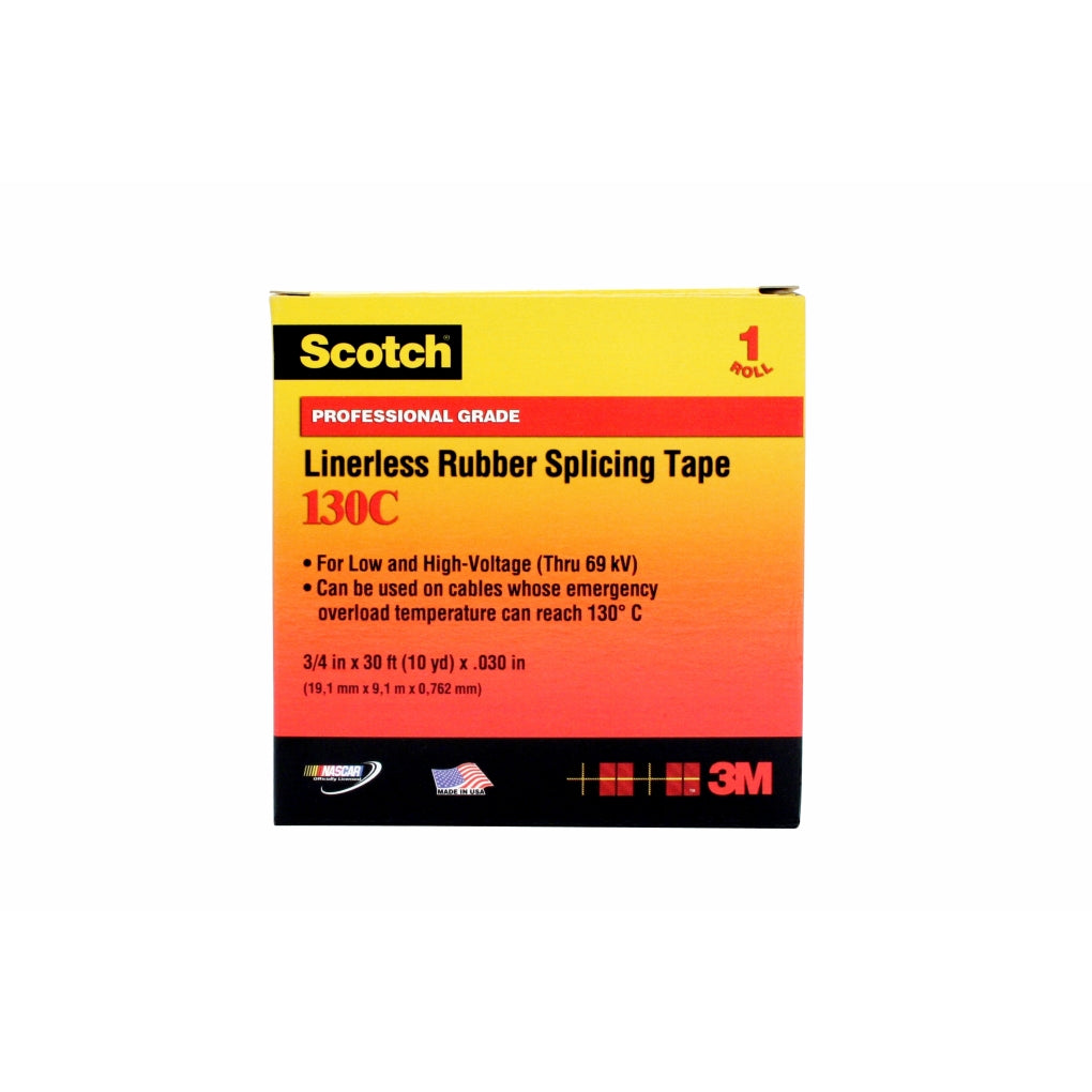 3M 41717 Scotch 130C Premium Linerless Rubber Splicing Tape, 3/4 inch x 30 feet