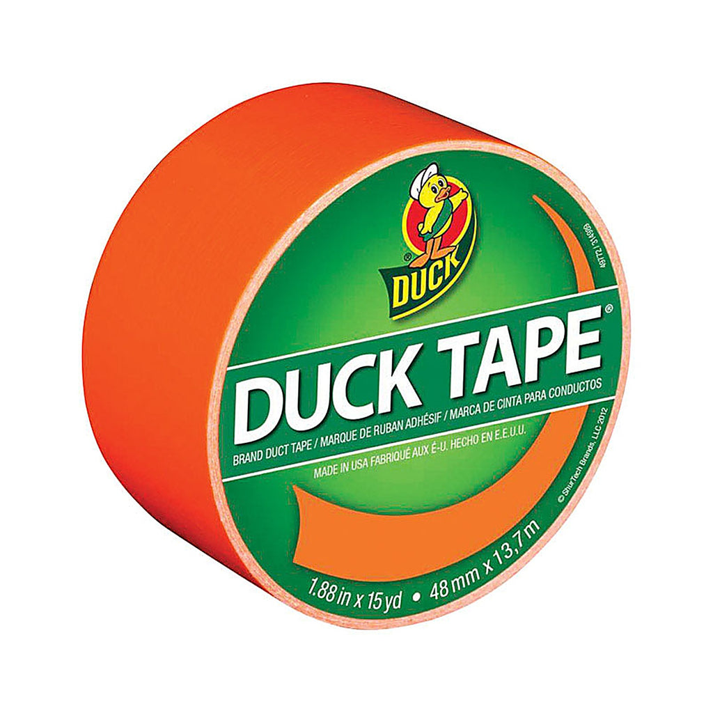 Duck 1265019 1.88 in. W x 15 yd. L Neon Orange Solid Duct Tape