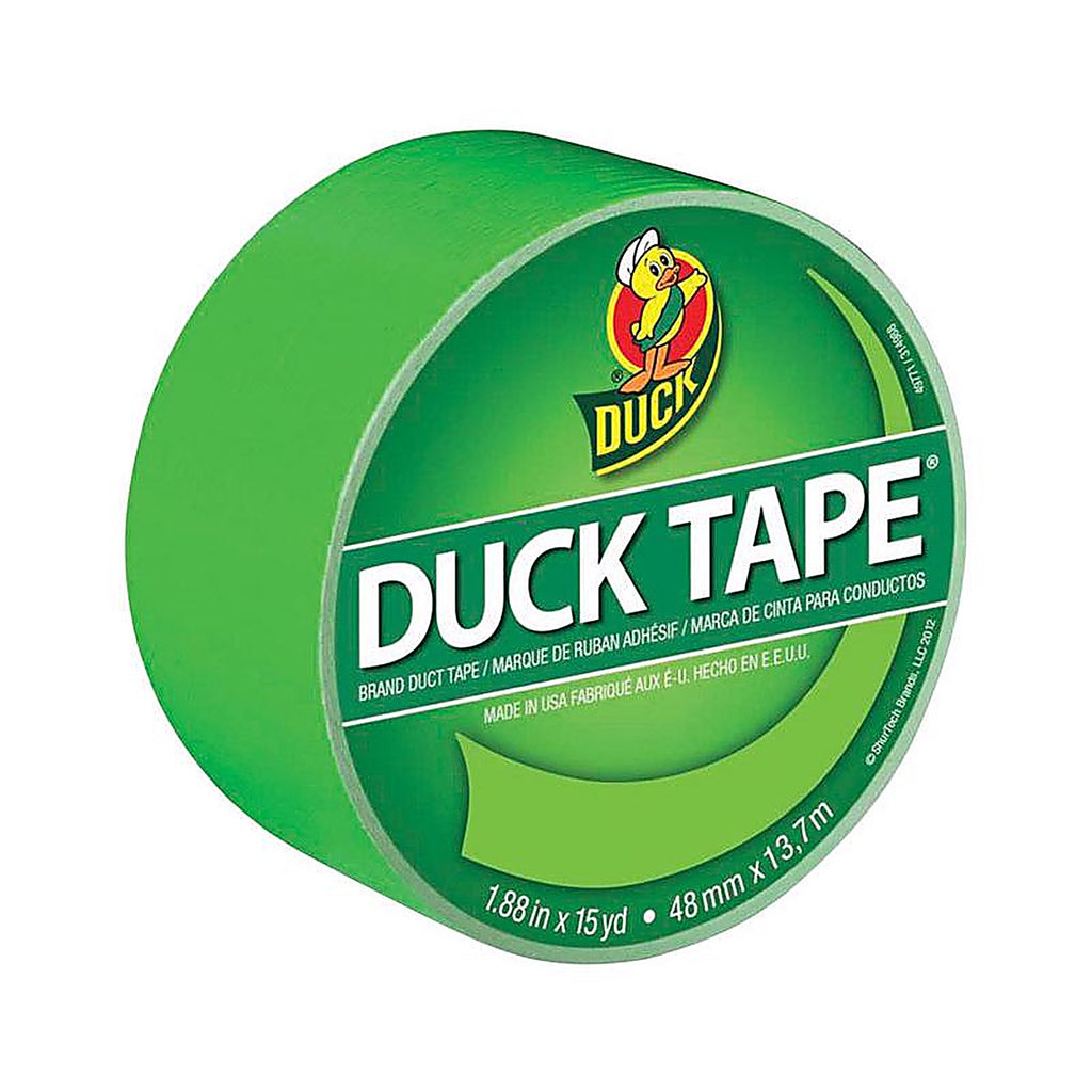 Duck 1265018 1.88 in. W x 15 yd. L Neon Green Solid Duct Tape