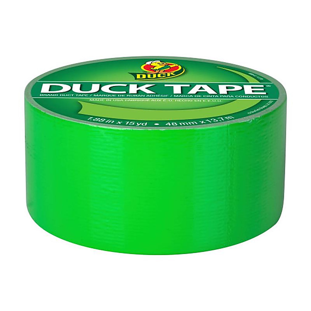 Duck 1265018 1.88 in. W x 15 yd. L Neon Green Solid Duct Tape