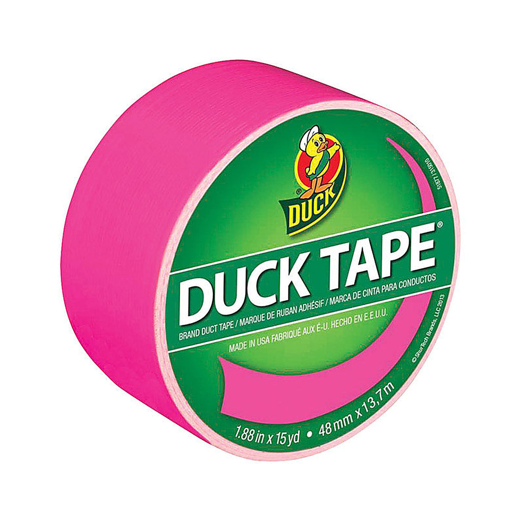 Duck 1265016 1.88 in. W x 15 yd. L Neon Pink Solid Duct Tape