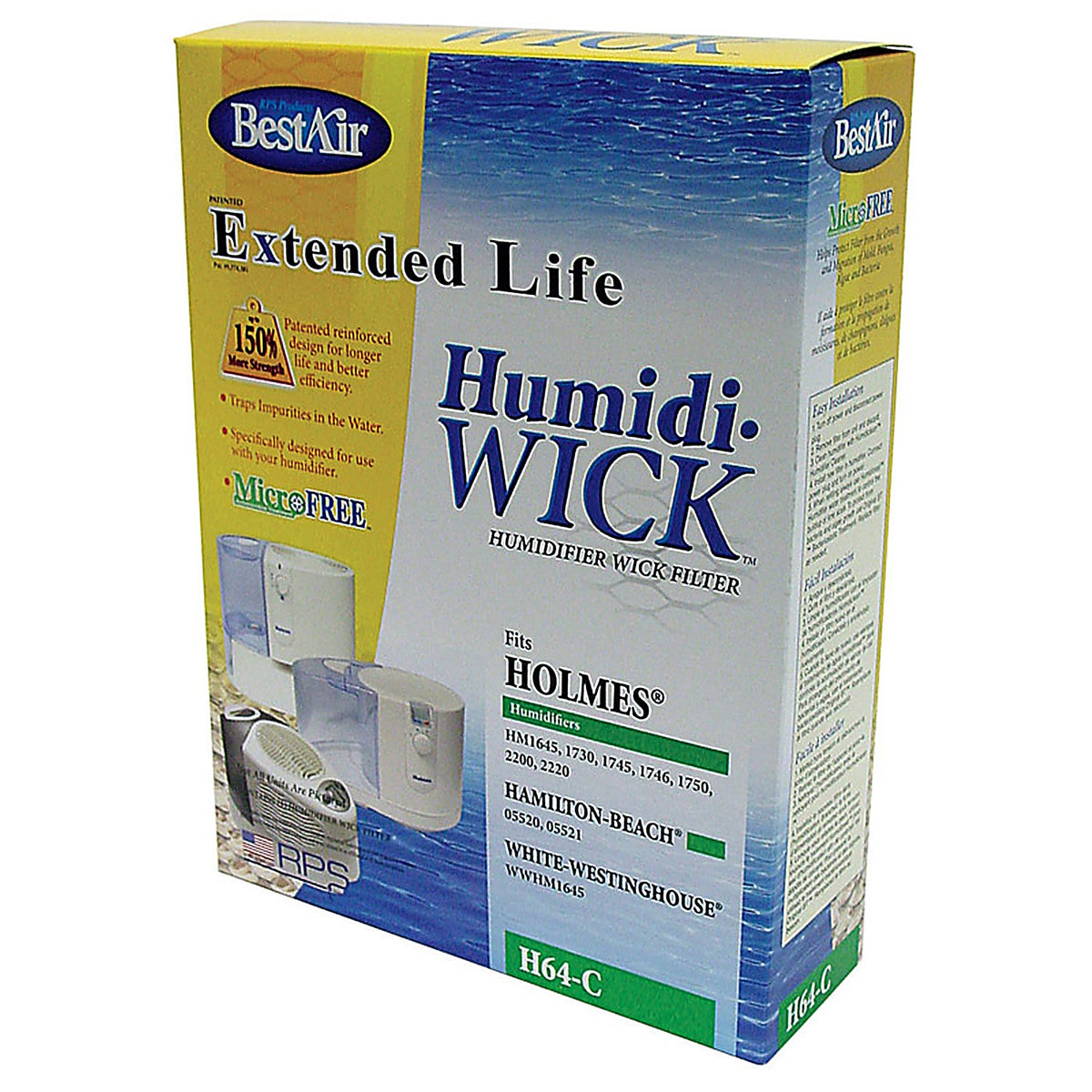 Bestair - H64-PDQ-4 - Humidifier Wick 1 Pack for Fits for Bionaire Model Bcm1745 Bwf-64