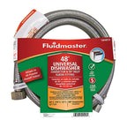 Fluidmaster - 1W48CU - 3/8 In. Compression X 1/2 In. D Compression 48 In. Stainless Steel Dishwasher Supply Lin