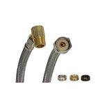 Fluidmaster - 1W48CU - 3/8 In. Compression X 1/2 In. D Compression 48 In. Stainless Steel Dishwasher Supply Lin