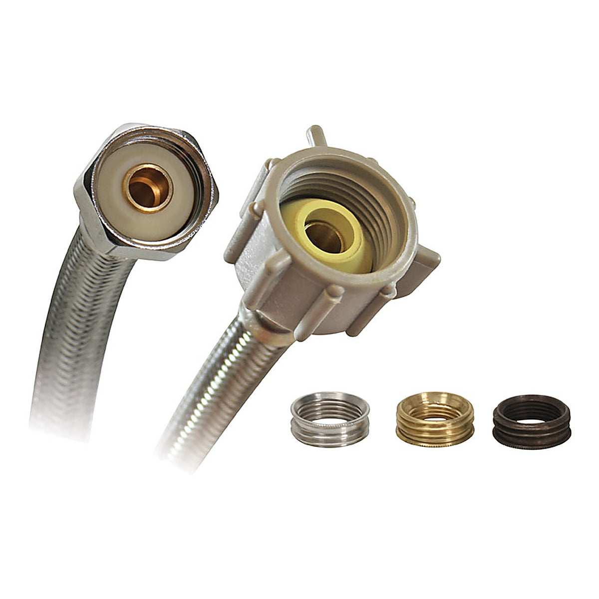 Fluidmaster - B4T12U - 1/2 In. Ballcock Ah X 7/8 In. D Ballcock 12 In. Braided Stainless Steel Supply Line