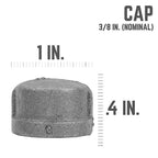 STZ Industries 310CA-38 3/8 in. FIP each T Black Malleable Iron Cap