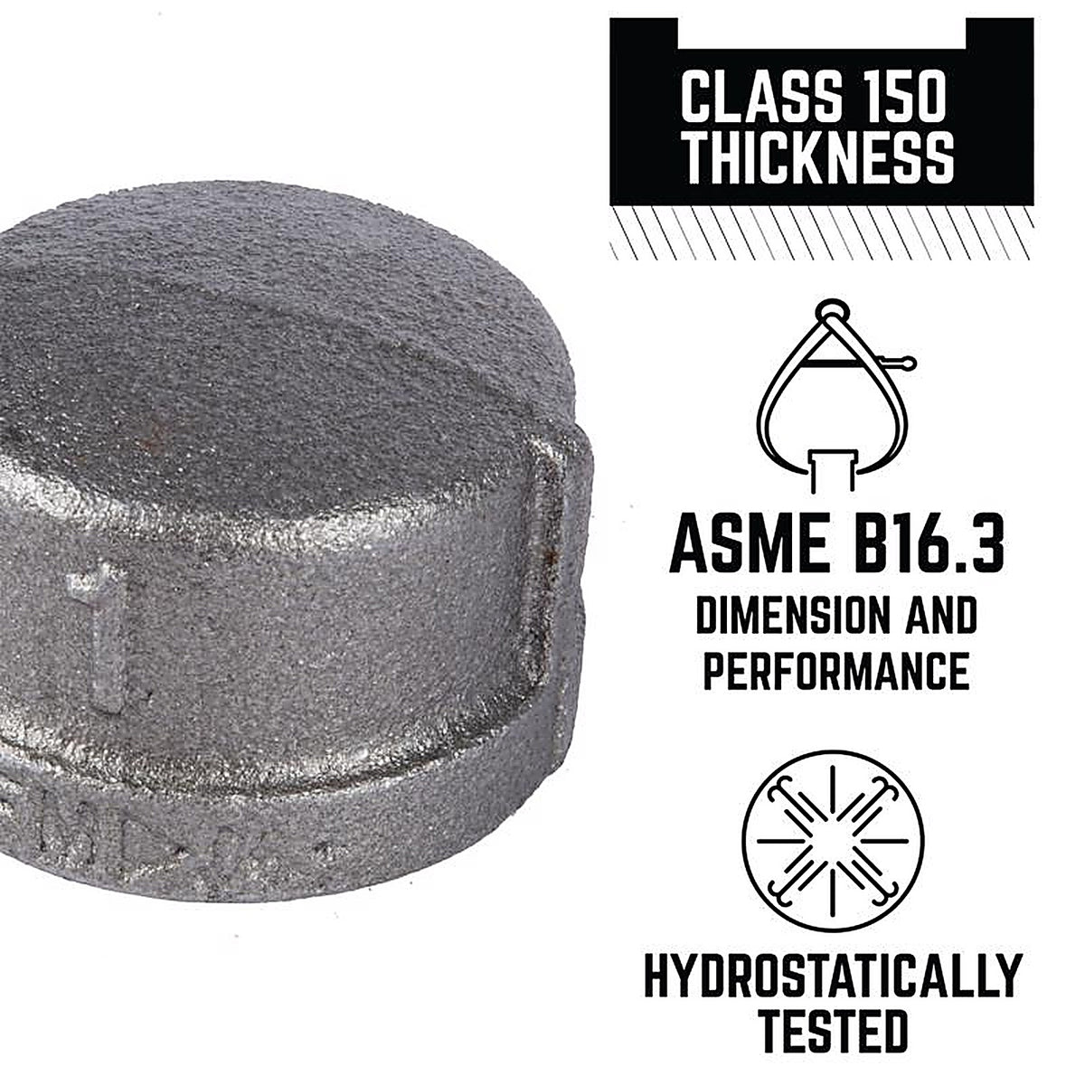 STZ Industries 310CA-38 3/8 in. FIP each T Black Malleable Iron Cap