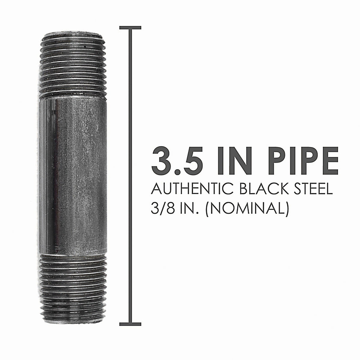 STZ - 308UP38X312 - Industries 3/8 In. MIP Each X 3/8 In. D MIP Black Steel 3-1/2 In. L Nipple