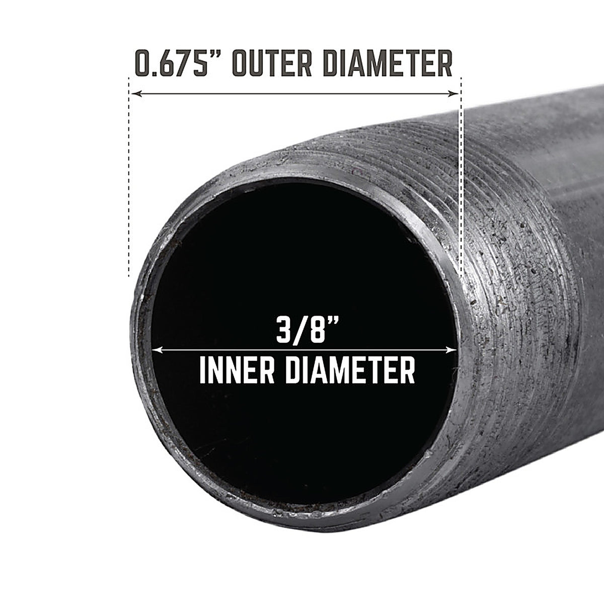 STZ - 308UP38X312 - Industries 3/8 In. MIP Each X 3/8 In. D MIP Black Steel 3-1/2 In. L Nipple