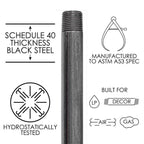 STZ Industries 302U34X9 3/4 in. MIP each X 3/4 in. D MIP Black Steel 9 in. L Nipple